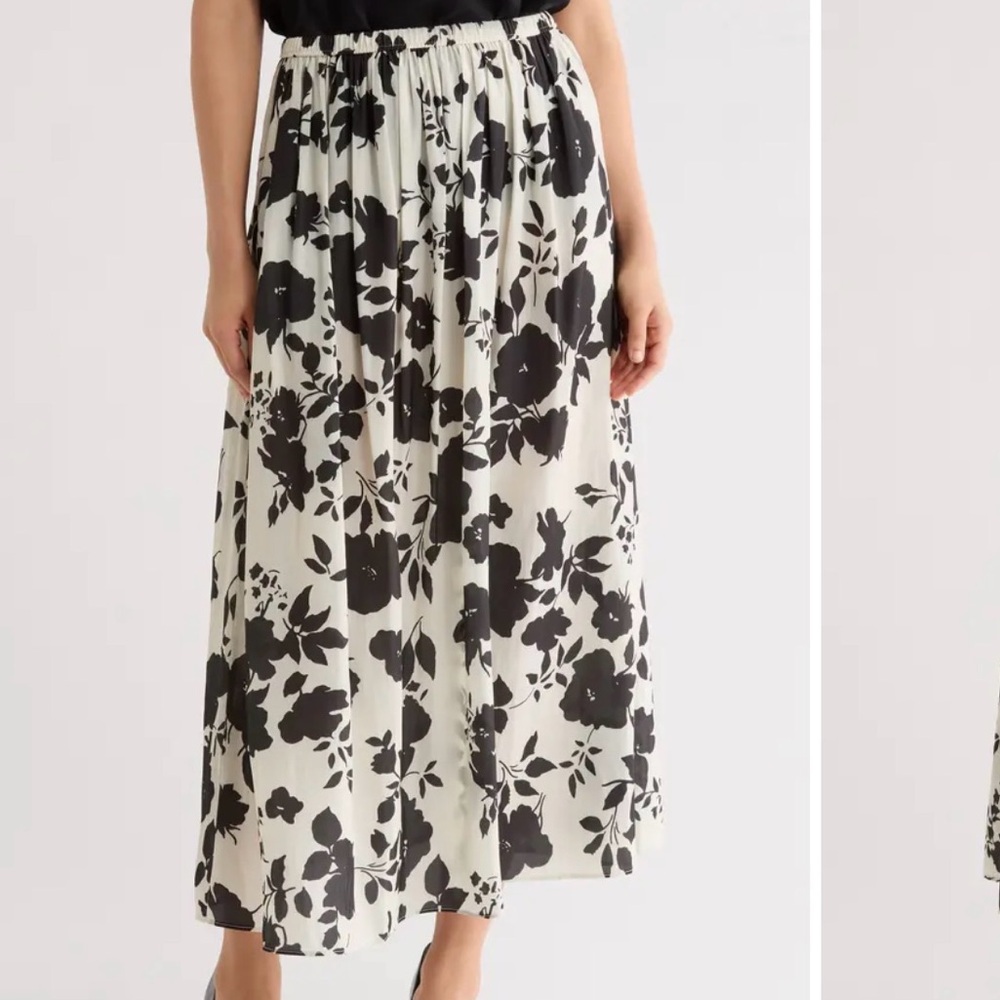 Tahari Floral Long Skirt with Pockets - Picture 2 of 7